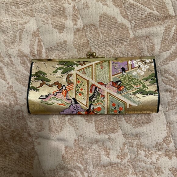 vintage Japanese silk brocade wallet/clutch bag - Picture 2 of 5